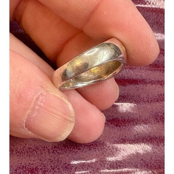 Vintage Sterling Silver Square Cut Ice Blue Topaz Solitaire Ring size 9 - Picture 7 of 7